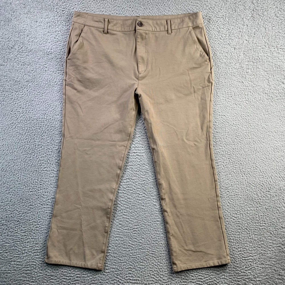 True Classic Pants Mens 40x27 Beige Soft Stretch Comfort Casual Chino